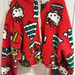 Hello Kitty Festive Red and Green Puffer Jacket